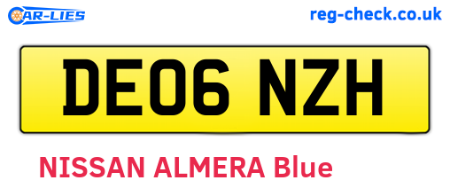 DE06NZH are the vehicle registration plates.