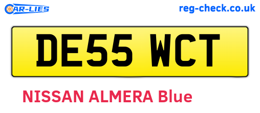 DE55WCT are the vehicle registration plates.