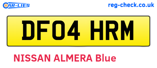 DF04HRM are the vehicle registration plates.