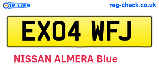 EX04WFJ are the vehicle registration plates.