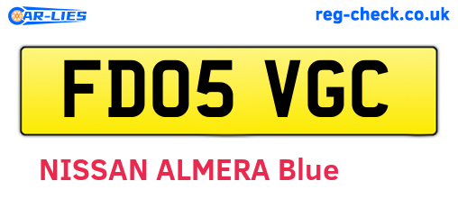 FD05VGC are the vehicle registration plates.
