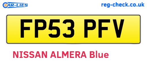 FP53PFV are the vehicle registration plates.