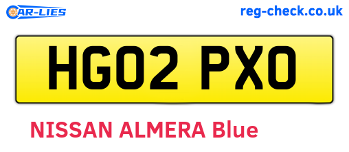 HG02PXO are the vehicle registration plates.