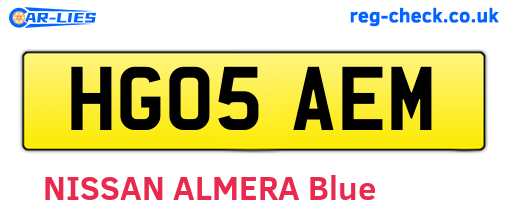 HG05AEM are the vehicle registration plates.