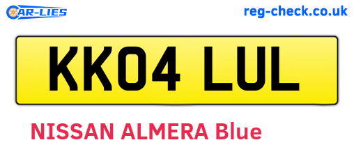 KK04LUL are the vehicle registration plates.