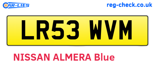 LR53WVM are the vehicle registration plates.