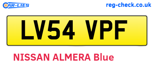 LV54VPF are the vehicle registration plates.