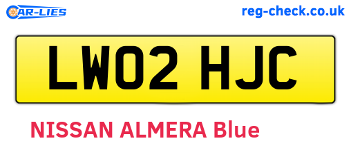 LW02HJC are the vehicle registration plates.