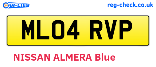 ML04RVP are the vehicle registration plates.