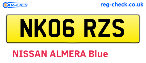 NK06RZS are the vehicle registration plates.