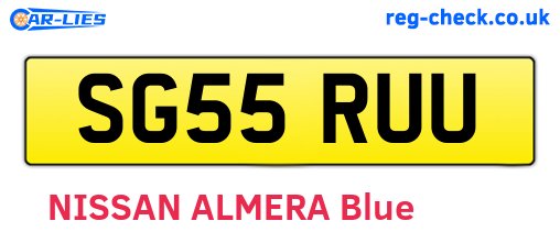 SG55RUU are the vehicle registration plates.