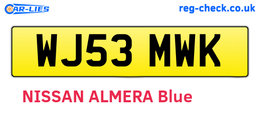 WJ53MWK are the vehicle registration plates.