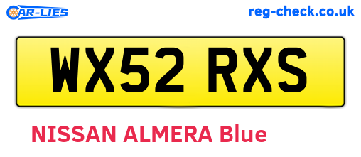WX52RXS are the vehicle registration plates.