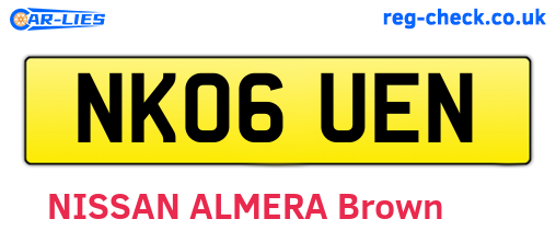 NK06UEN are the vehicle registration plates.