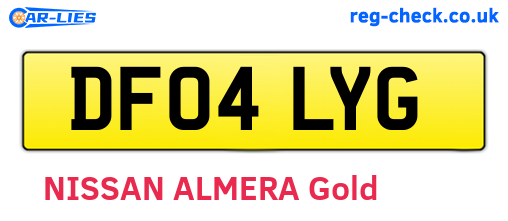 DF04LYG are the vehicle registration plates.