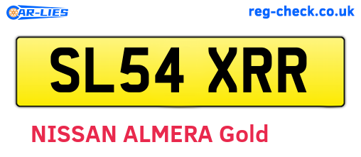 SL54XRR are the vehicle registration plates.