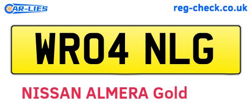 WR04NLG are the vehicle registration plates.