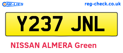 Y237JNL are the vehicle registration plates.