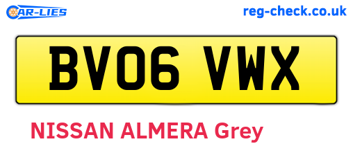 BV06VWX are the vehicle registration plates.