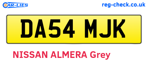 DA54MJK are the vehicle registration plates.