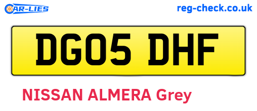 DG05DHF are the vehicle registration plates.