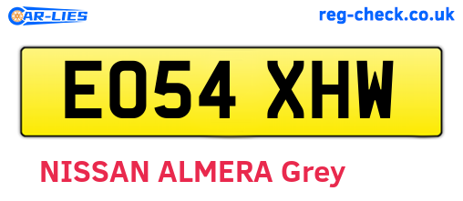 EO54XHW are the vehicle registration plates.
