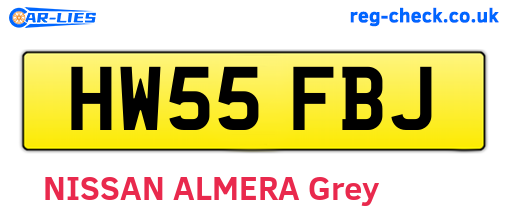 HW55FBJ are the vehicle registration plates.