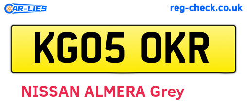 KG05OKR are the vehicle registration plates.