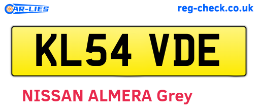 KL54VDE are the vehicle registration plates.