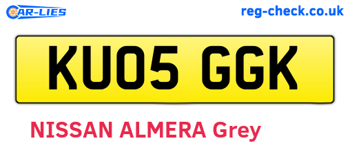KU05GGK are the vehicle registration plates.