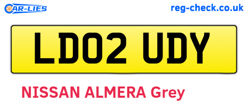 LD02UDY are the vehicle registration plates.