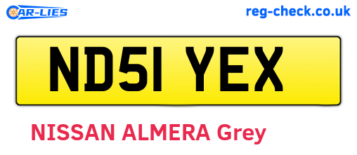 ND51YEX are the vehicle registration plates.