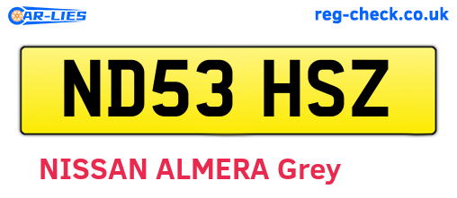 ND53HSZ are the vehicle registration plates.