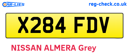 X284FDV are the vehicle registration plates.