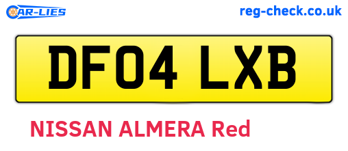 DF04LXB are the vehicle registration plates.