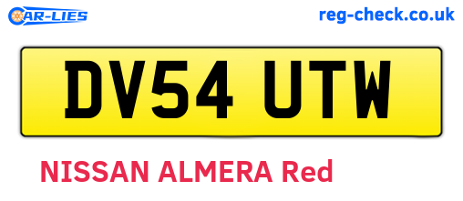 DV54UTW are the vehicle registration plates.