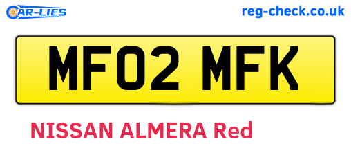 MF02MFK are the vehicle registration plates.