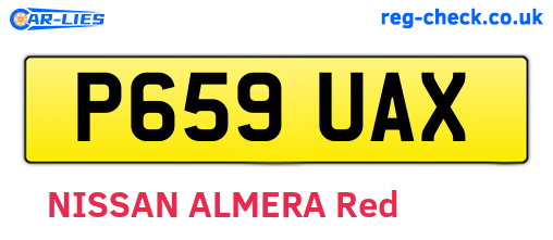 P659UAX are the vehicle registration plates.