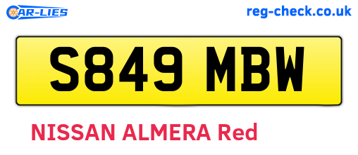 S849MBW are the vehicle registration plates.