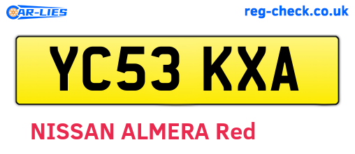 YC53KXA are the vehicle registration plates.