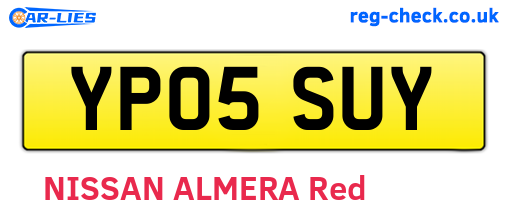 YP05SUY are the vehicle registration plates.