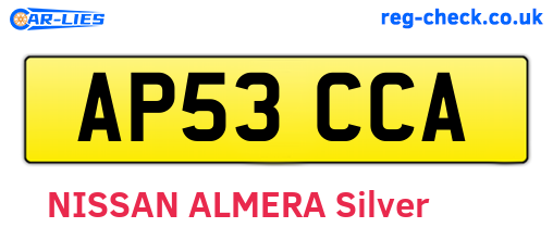 AP53CCA are the vehicle registration plates.