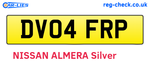 DV04FRP are the vehicle registration plates.