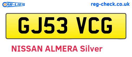 GJ53VCG are the vehicle registration plates.