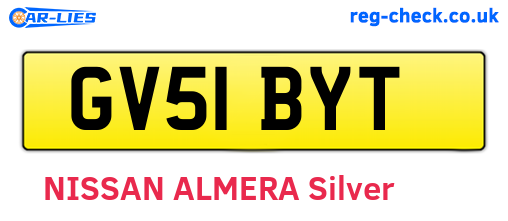 GV51BYT are the vehicle registration plates.