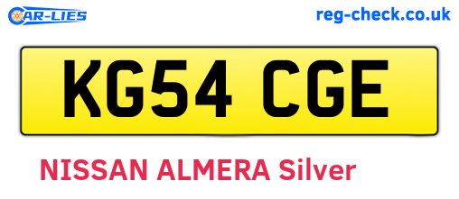 KG54CGE are the vehicle registration plates.
