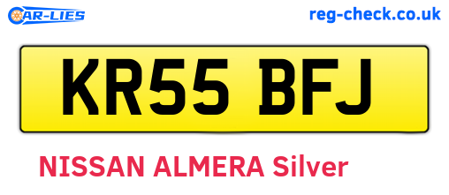 KR55BFJ are the vehicle registration plates.