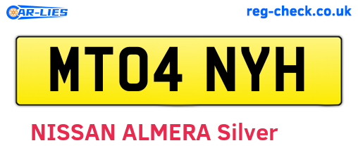MT04NYH are the vehicle registration plates.