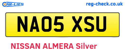 NA05XSU are the vehicle registration plates.