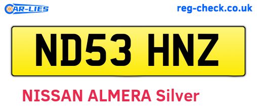 ND53HNZ are the vehicle registration plates.